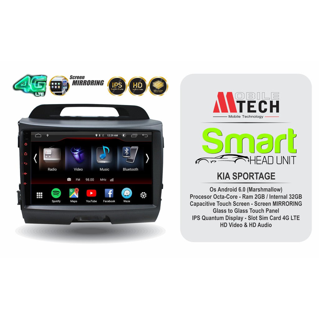 Mtech Head Unit Android KIA Sportage