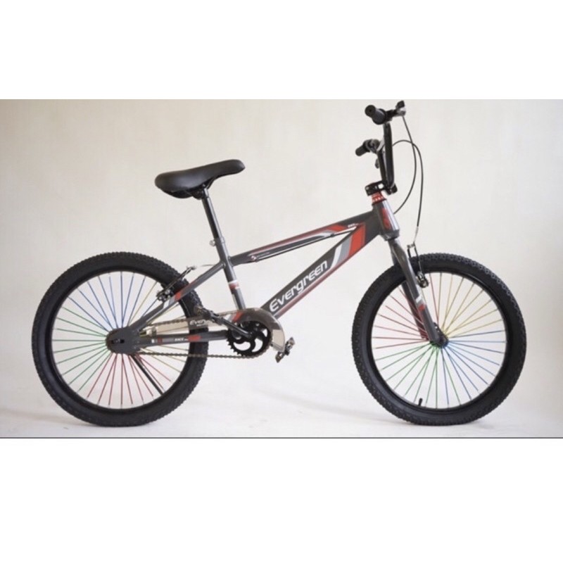 sepeda bmx evergreen 20 inch ready siap pakai sudah rakit cowok bisa COD kredit cicilan B1 SNI speda-Hitam