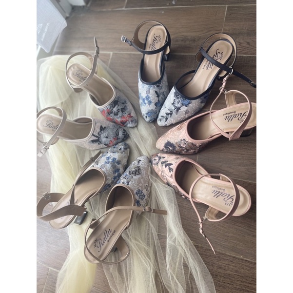 Termurah!!! Heels 7cm kaca balerina brukat bling best collection/ sepatu pengantin / sepatu hak / wedding shoes / sepatu wisuda