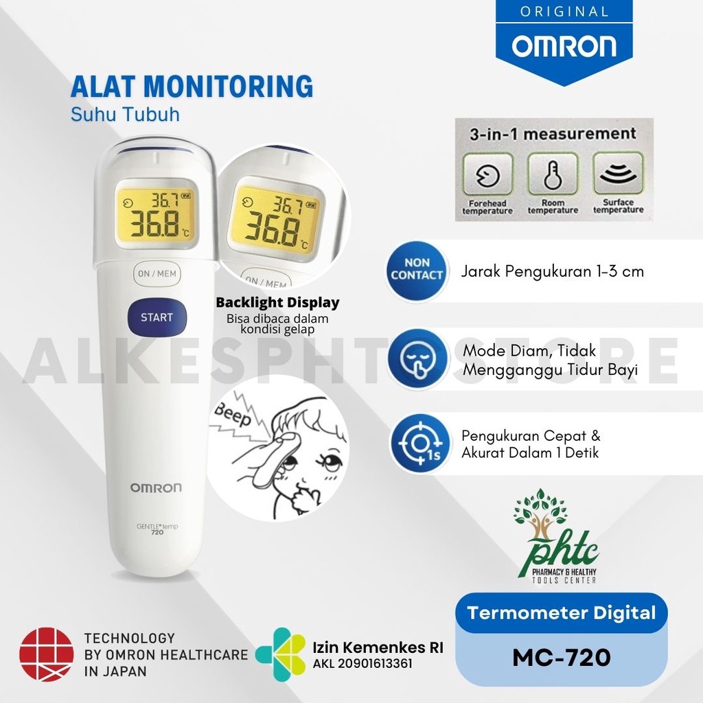 OMRON MC-720 Thermometer Non Contact l Termometer Infrared Omron For Head