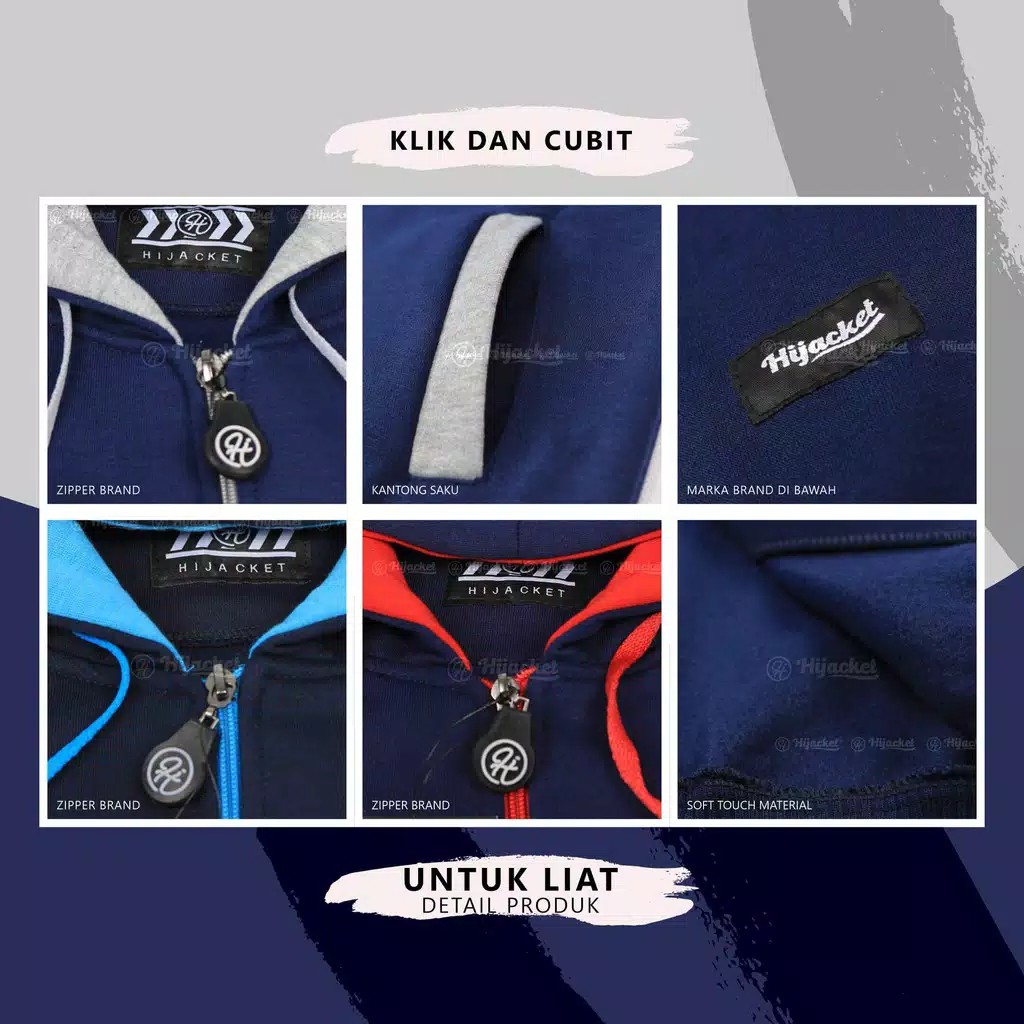 Hijacket Basic Navy Original Bandung | Hoodie Wanita Murah Size L XL XXL Garansi 100%-5