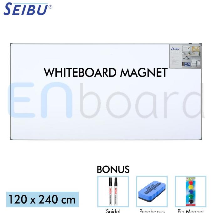 

Office & Stationery | Alat Tulis | Papan Tulis Whiteboard Gantung Magnet Single Face Seibu 120 X 240 Cm | Best Seller