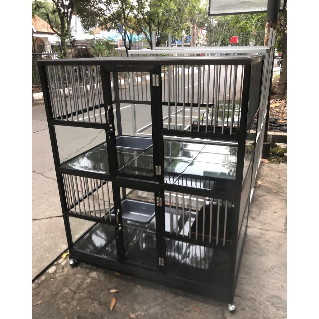 KANDANG KUCING ALUMUNIUM 2 KAMAR