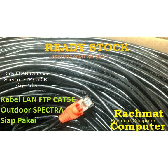 kabel lan spectra outdoor 10 meter ftp cat5e siap pakai support poe 10meter 10m 10 m