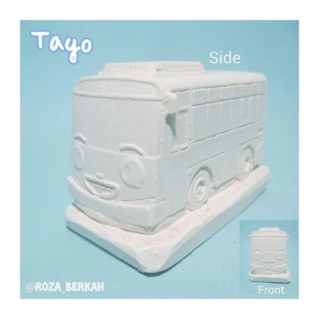 Patung Lukis Gypsum Polos 3D Tayo