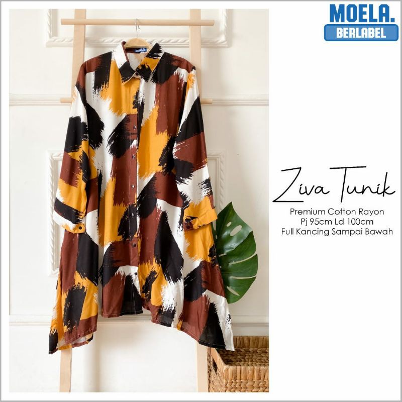 ziva tunik blouse motif bahan rayon by moela