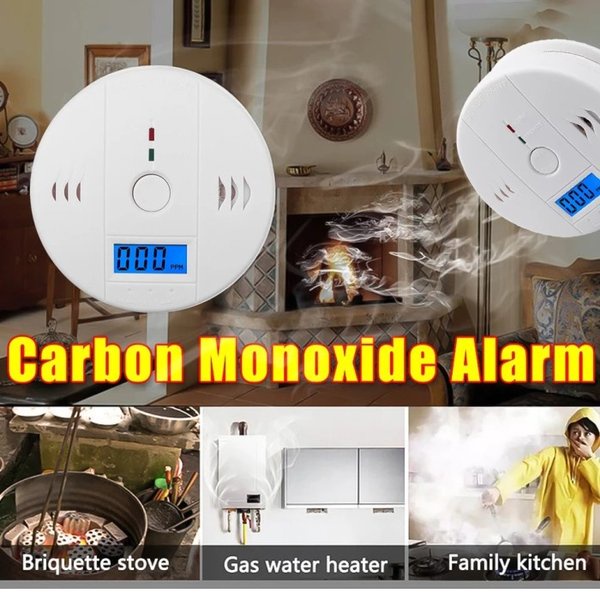 Smoke Alarm LCD Deteksi Asap Dan Gas Karbon Monoksida Sensor Nirkabel