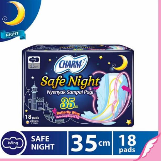 ☂ Charm Safe Night 35cm 18 Pads 35 cm 18pads ❁