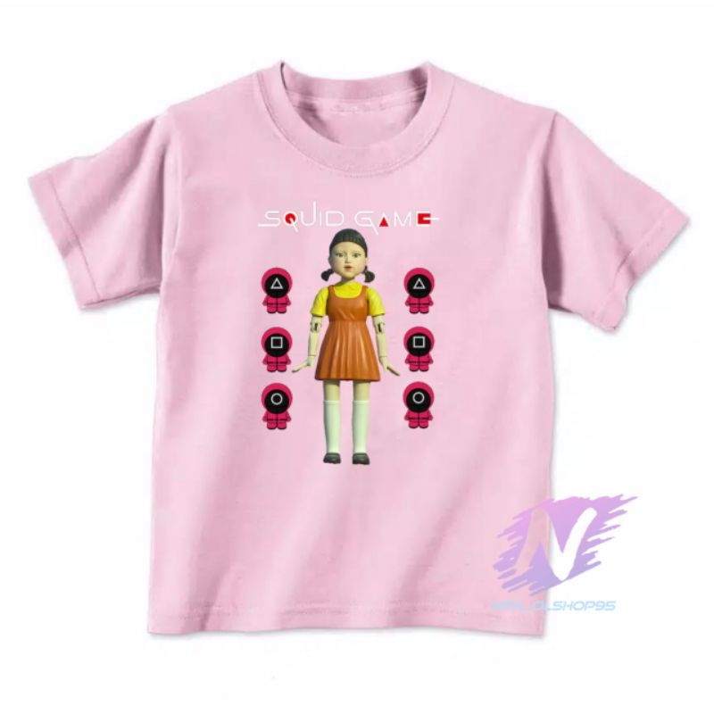 baju squaid game kaos anak gambar boneka squid game