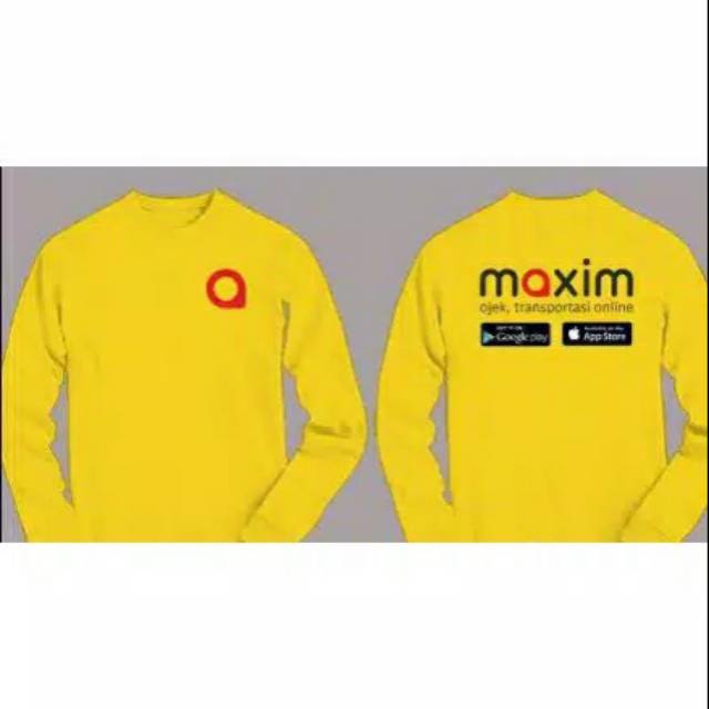 Kaos Tshirt baju ONLINE MAXIM OJOL PANJANG LONGSLEEVE TSHIRT PANJANG MAXIM OJEK ONLINE TRANSPORTASI