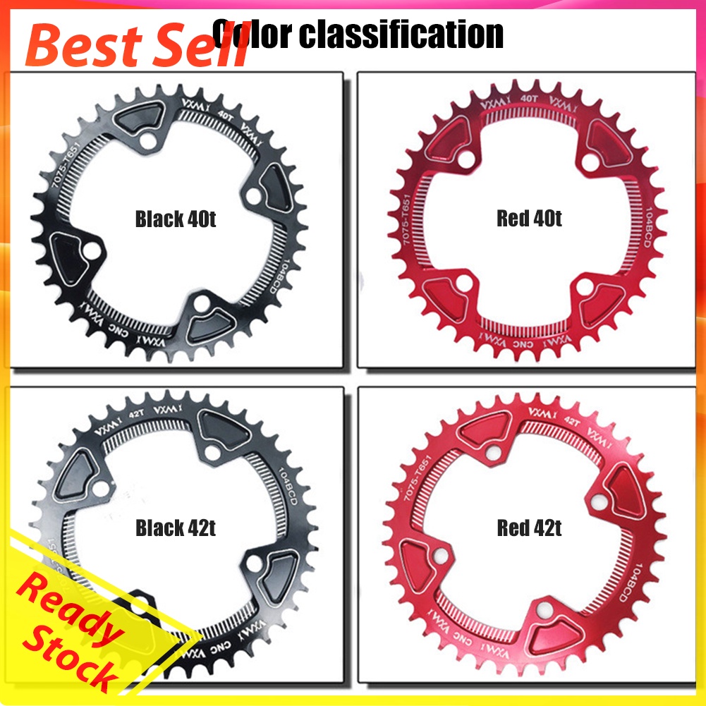 VXM 104BCD 40T/42T Round Mountain Bike Narrow Wide Chainring Single Speed