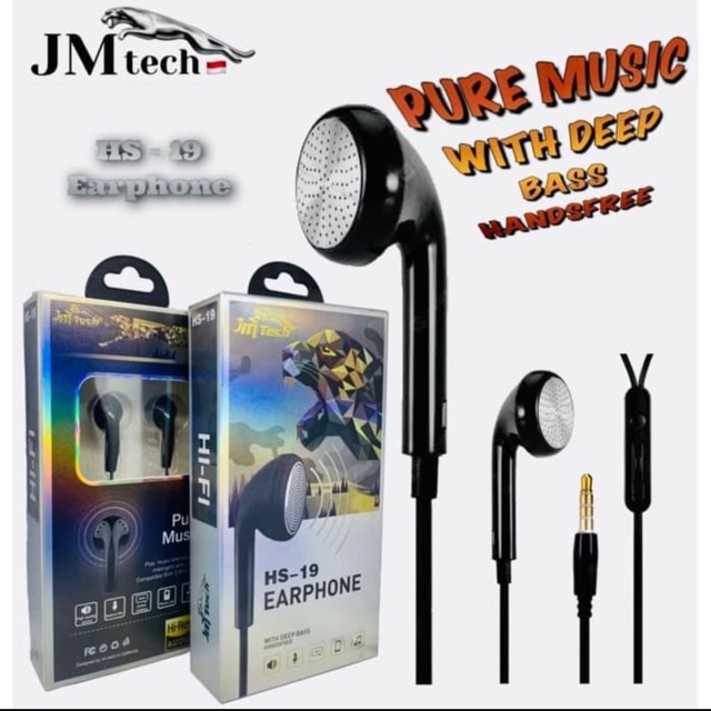 Headset Earphone Jm Tech Hs-19 pure music super bass
