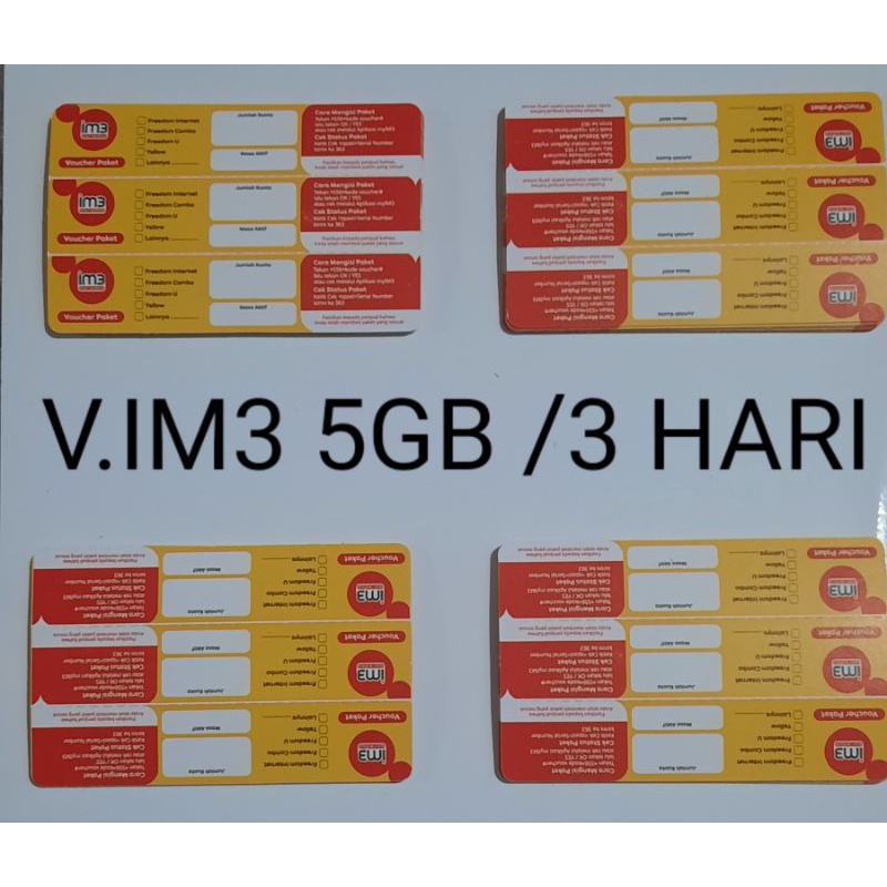 [GROSIR] VOUCHER IM3 5GB / 3HARI