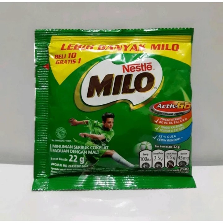 

milo (10+1 x 22 gr ) saset