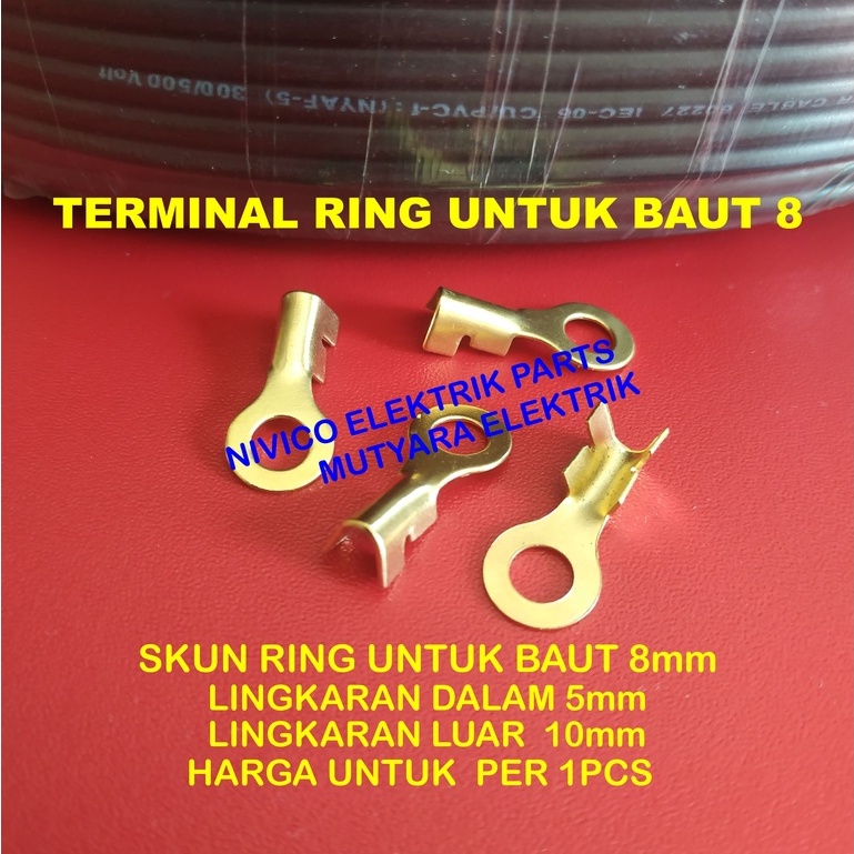 Skun Ring Kecil M5 / Skun Aki M5 / Skun Kabel M5 / Skun ring baut 5mm