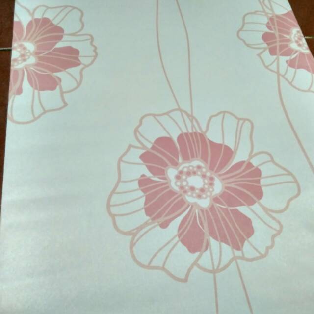 Bunga Pink Besar - Wallpaper Sticker Dinding