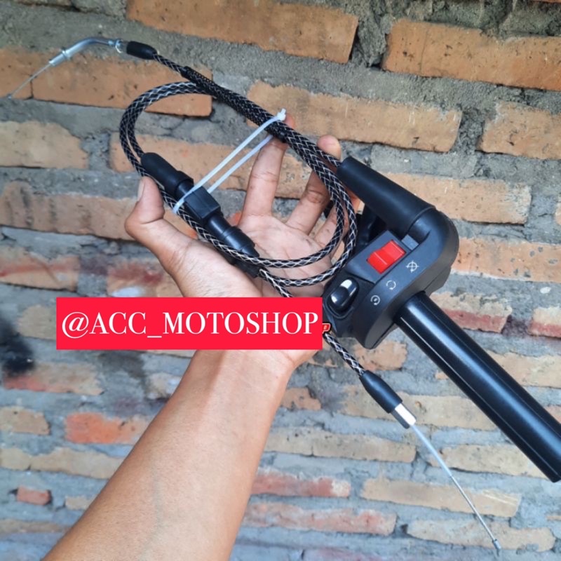 GAS SPONTAN KSR DOMINO + KABEL GAS SERAT CARBON DOMINO UNIVERSAL MATIC BEBEK SPORT GAS SPONTAN 1 KABEL KSR