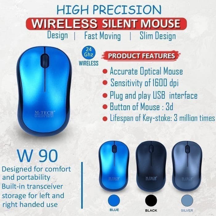 mouse M-TECH Mouse Wireless W90 Original  | ITECHBALI