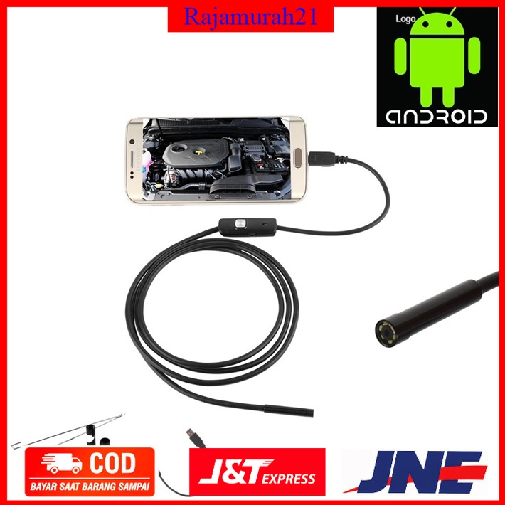 Taffware Android 7mm 4cm Focal Distance Endoscope Camera 480P 2M IP67 Waterproof -AN97 - Black