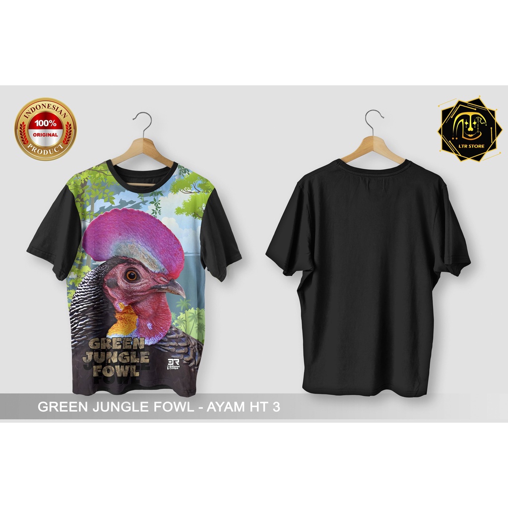 [ BAYAR DI TEMPAT ] BAJU PRINTING GAMBAR GREEN JUNGLEFOWL 3 - KAOS DISTRO ORIGINAL HEWAN HIAS AYAM H