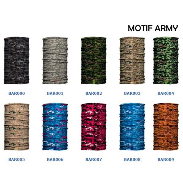 Masker Baff Bandana Army Militer TNI Camo Kamuflase Sniper Multifungsi