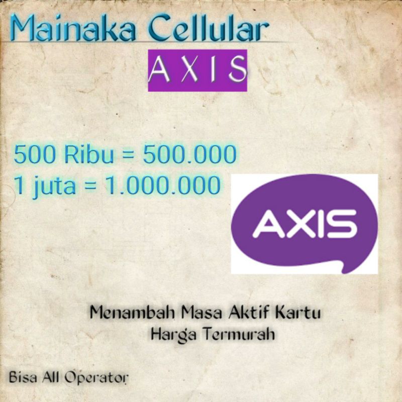 Pulsa Axis 500k-1juta Termurah