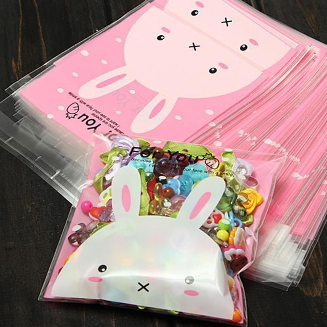 

(20pcs) kantong plastik permen / cookies bag candy rabbit/ souvenir