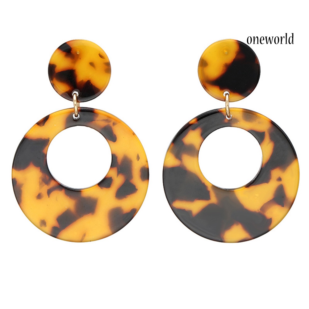 OW# Vintage Women Hollow Round Geometric Dangle Ear Stud Earrings Party Jewelry Gift