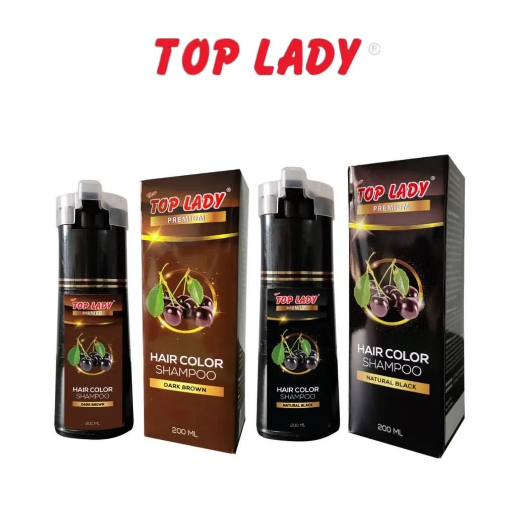 TOP LADY Premium Hair Color Shampoo / Sampo Pewarna Rambut Beruban