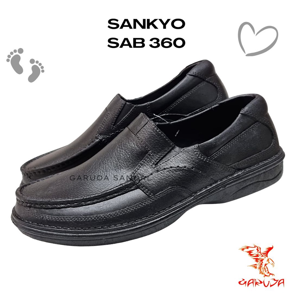 Sepatu Slip On Pria Pantofel SANKYO SAB 360 Karet Anti Air