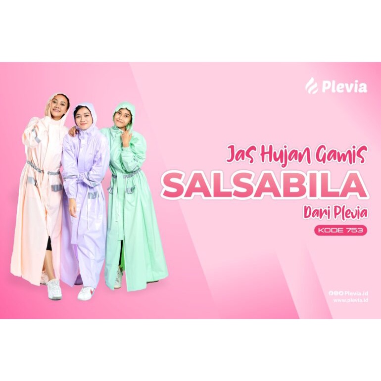 Jas Hujan Wanita Gamis Muslimah/ Jas Hujan Rok Terusan Wanita Premium Salsabila 753