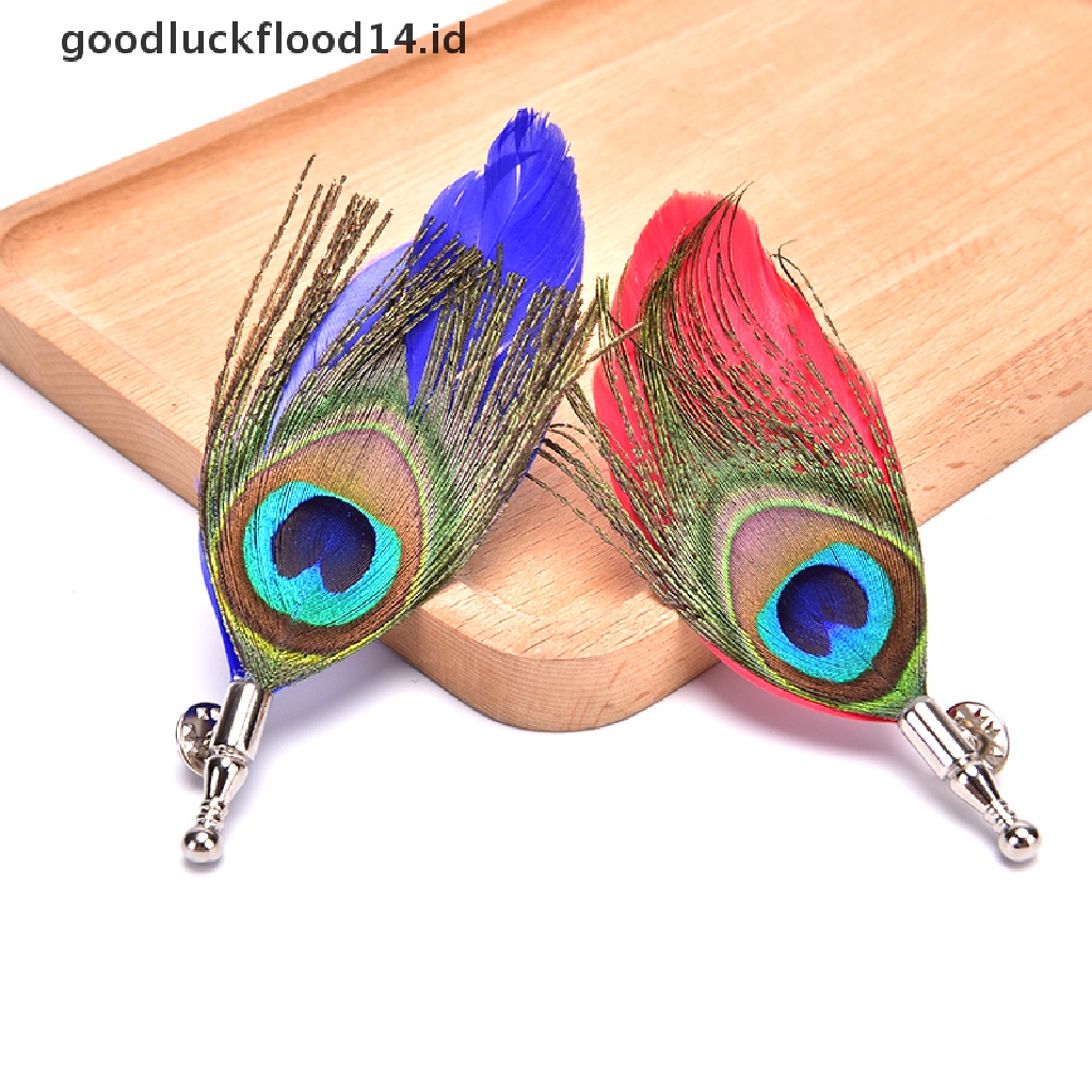 [OOID] Handmade Peacock Pheasant Feather Brooch Hat Lapel Pin Suit Wedding Accessories ID