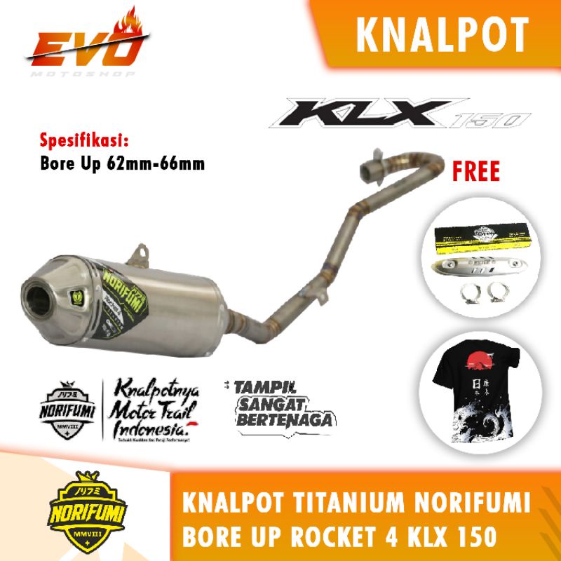 knalpot norifumi KLX 150 rocket 4 bore up titanium