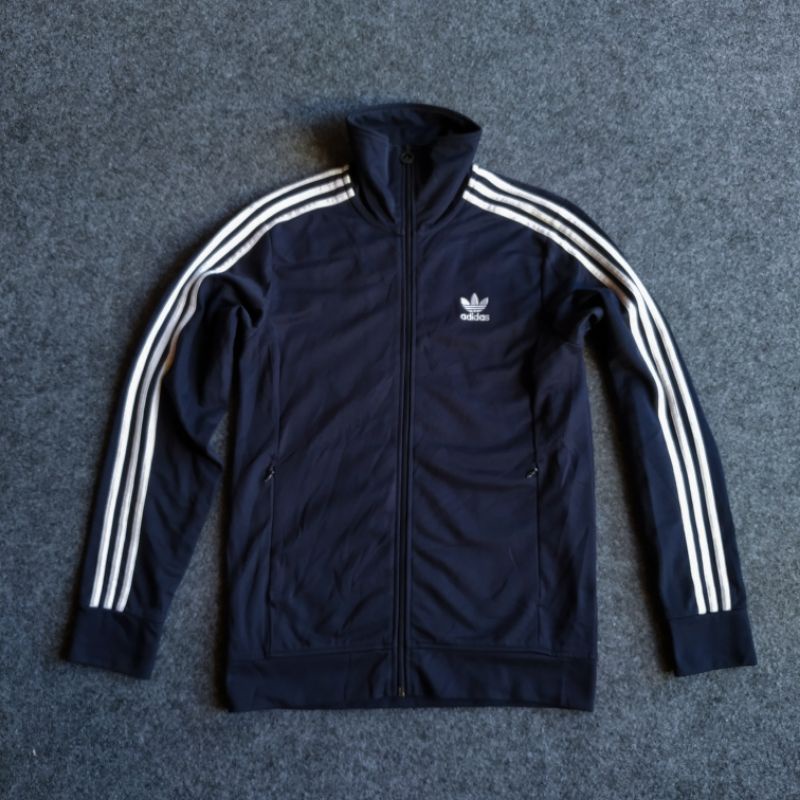 ADIDAS EUROPA TT Tracktop Jaket Threefoil Tag Biru Clobber Casual Second Thrift Navy