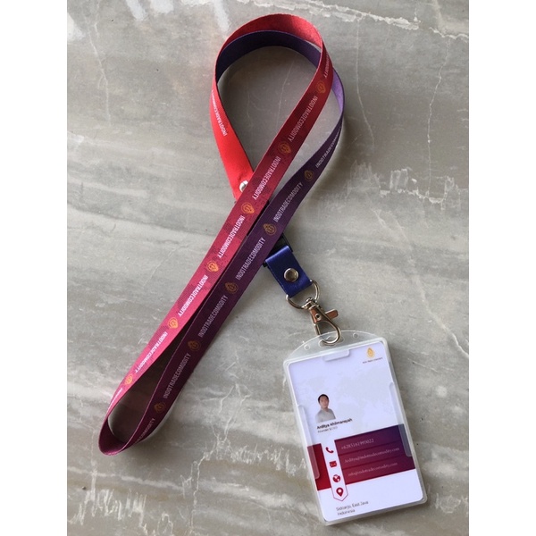 

paket super hemat (cetak lanyard 1,5cm 2 sisi & Id card, GRATIS Card Holder)