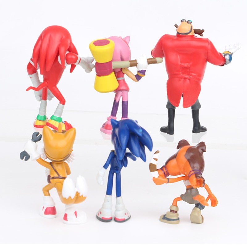 6pcs Mainan Action Figure Sonic the Hedgehog Bahan PVC Untuk Hadiah Natal Anak