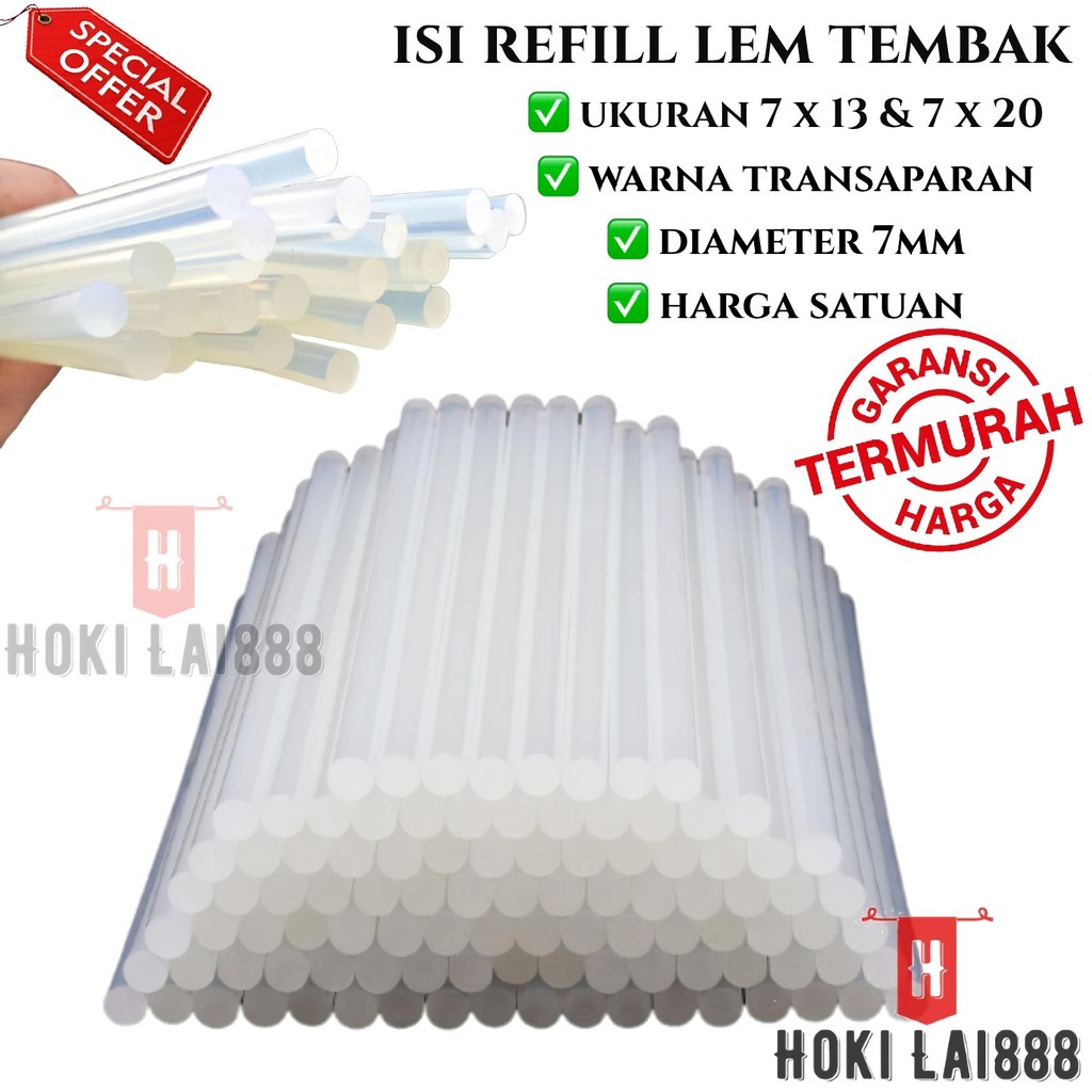 [HKL] Isi Lem Tembak Glue Stick 20cm x 7Mm &amp; 13cm x 7Mm / Isi Lem Tembak / Refill Lem Tembak / Lem Tembak