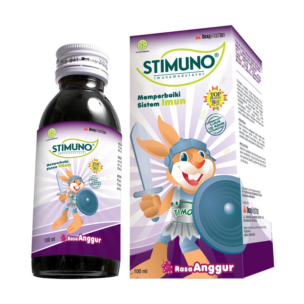 STIMUNO Anggur Sirup 100 ML - Multivitamin Daya Tahan Tubuh Anak 60 ML Grape Syrup