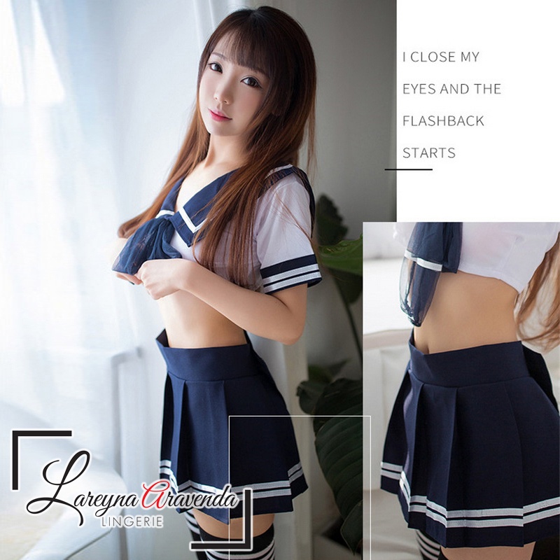 Lareyna Aravenda Set Lingerie + Rok + CD Kostum Murid Japan School LG085