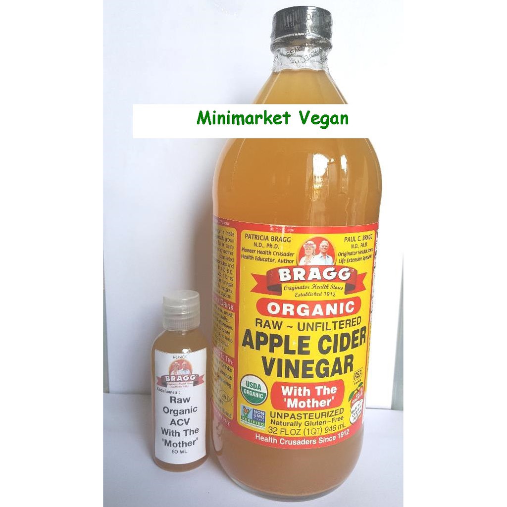 60ml BRAGG Apple Cider Vinegar (kemasan REPACK 100% 