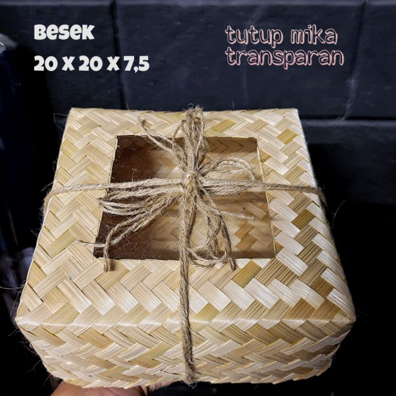 besek hampers kotak box bambu mika transparan