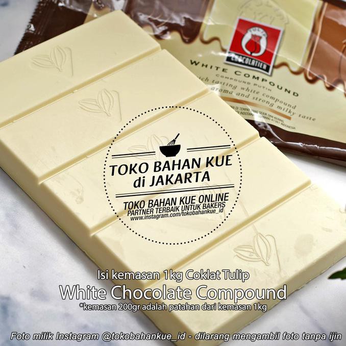 

BAHAN KUE WHITE CHOCOLATE COMPOUND COKLAT TULIP COKELAT PUTIH GADING 200 GR PERISA MAKANAN & MINUMAN