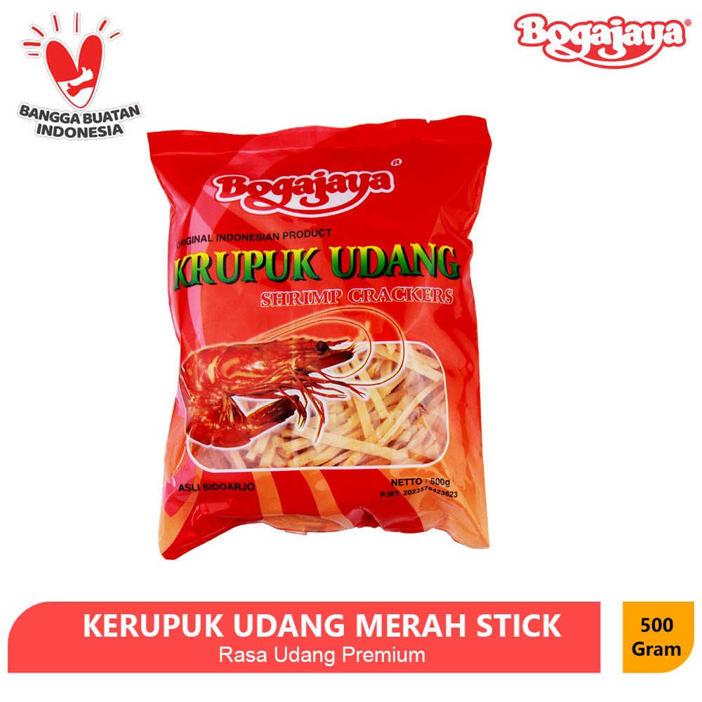 KERUPUK UDANG BOGAJAYA 500 GRAM / KRUPUK UDANG MENTAH (BENTUK STICK)