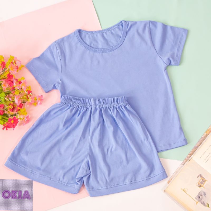 Kaos celana set anak - Blue