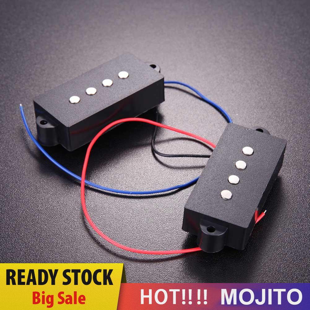 2pcs 4 Senar Noiseless Pickup Warna Hitam Untuk Pengganti Bass Presisi