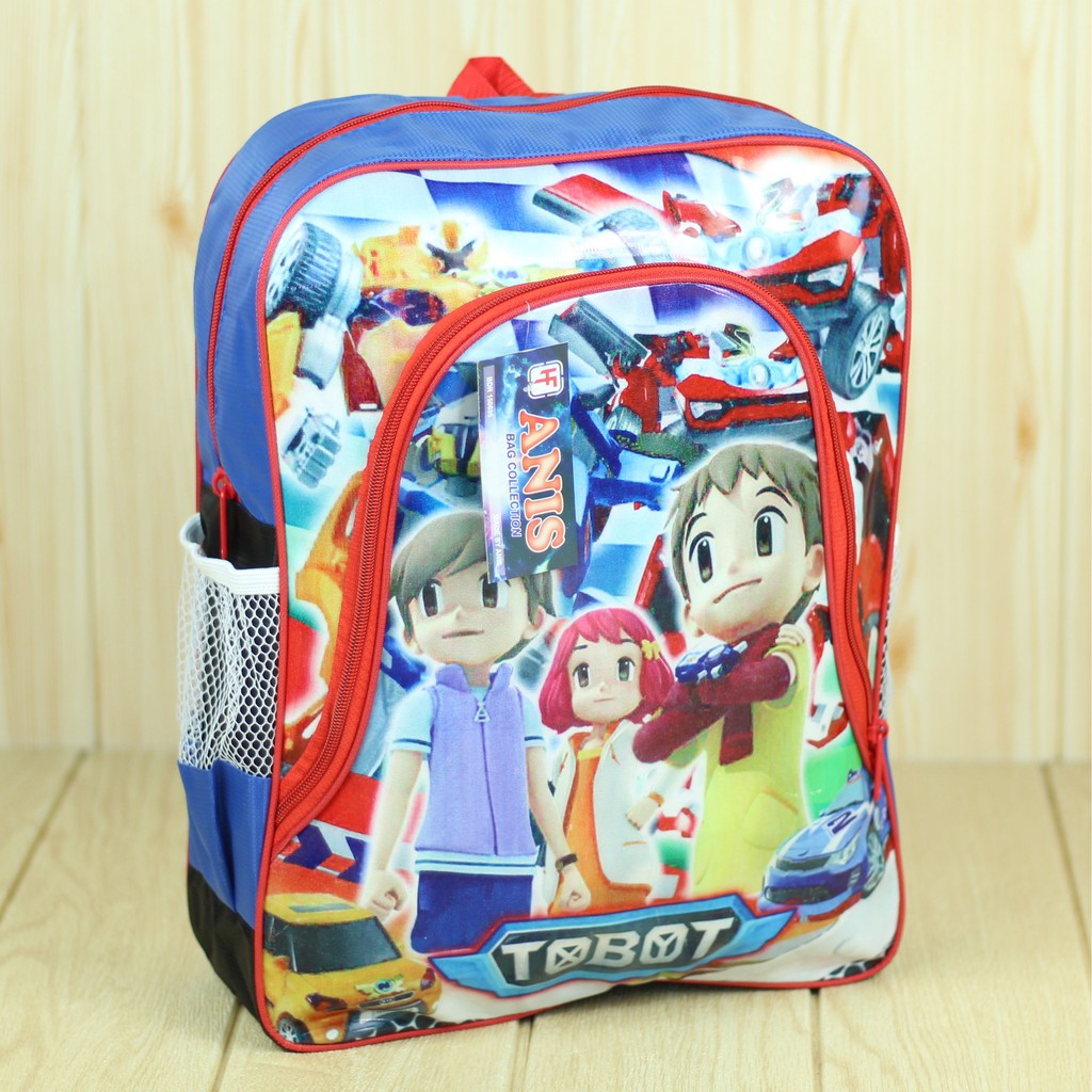 Tas Ransel Anak Laki Laki Mika Tobot Biru Tas Gendong Sekolah Trendy Bahan Tebal Kuat Awet Keren