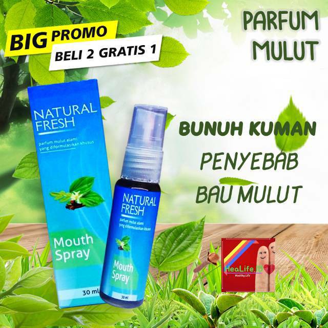 (PAKET PROMO) Natural Fresh Parfum Mulut Herbal Alami Bunuh Kuman Bau Mulut dan Penyegar Nafas