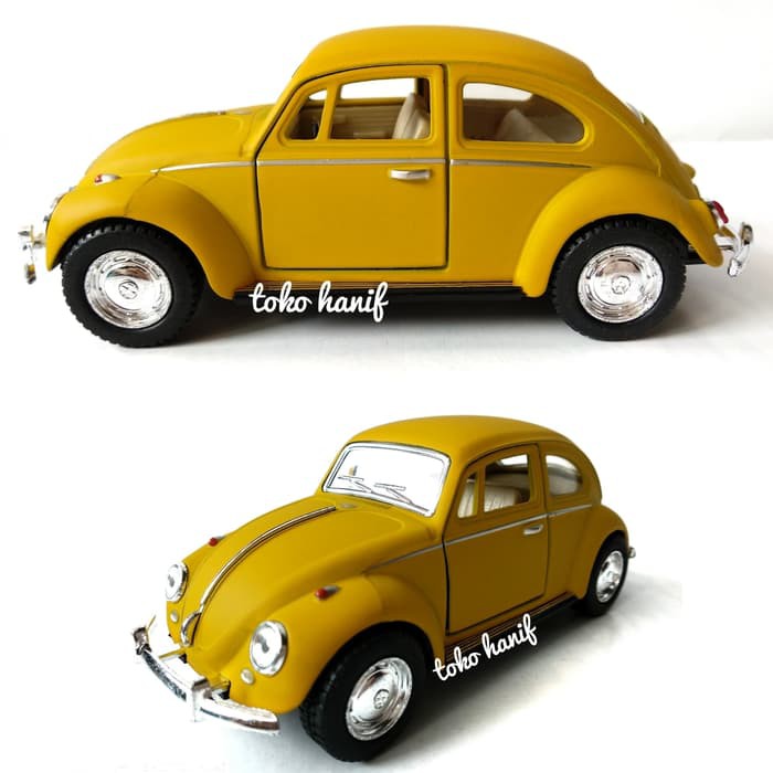 Diecast miniatur replika mobil antik VW beetle yellowMN101