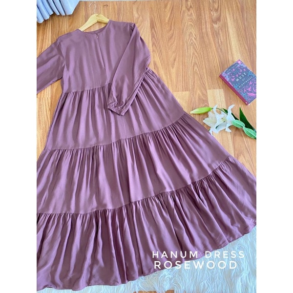 Hanum dress premium / dress polos / dress busui / gamis busui / dress rayon twill / dress hitam polos / BISACOD-ROSEWOOD