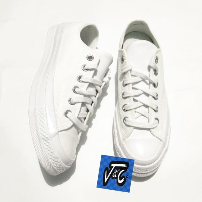 Converse Chuck 70 70s Patent Pop Leather Mono Ox White Aqua Murah Termurah